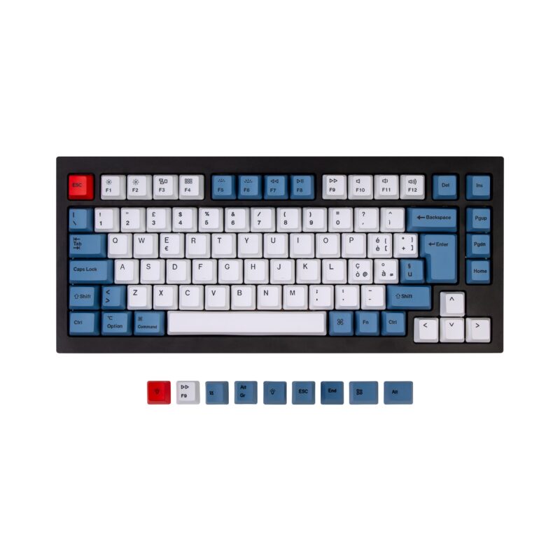 ISO Q1 & Q1 Pro & V1 & K2 & K2 Pro OEM Dye-Sub PBT Keycap Set - Blue - Image 4